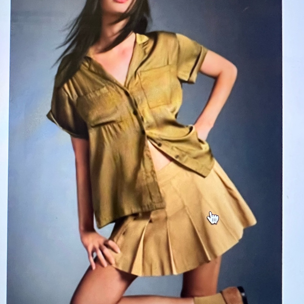 Moss Green Brenna Short Sleeve Button Down Shirt